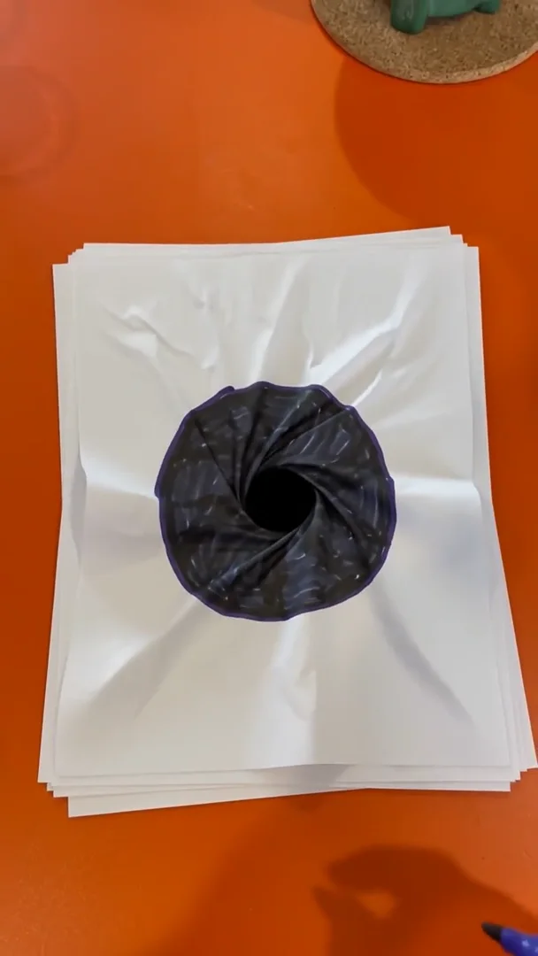 A drawn circle becoming a portal