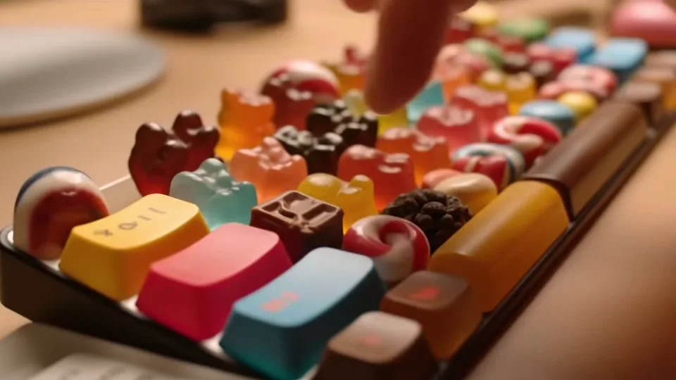 A keyboard made of candy