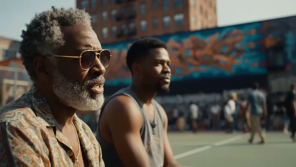 Two men courtside in New York