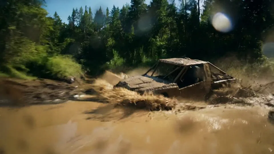An off-road rally through mud
